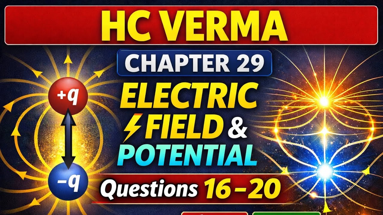 HC Verma Physics ⚡ Ch-29 | Electric Field & Potential | Q-16–20 ✔️