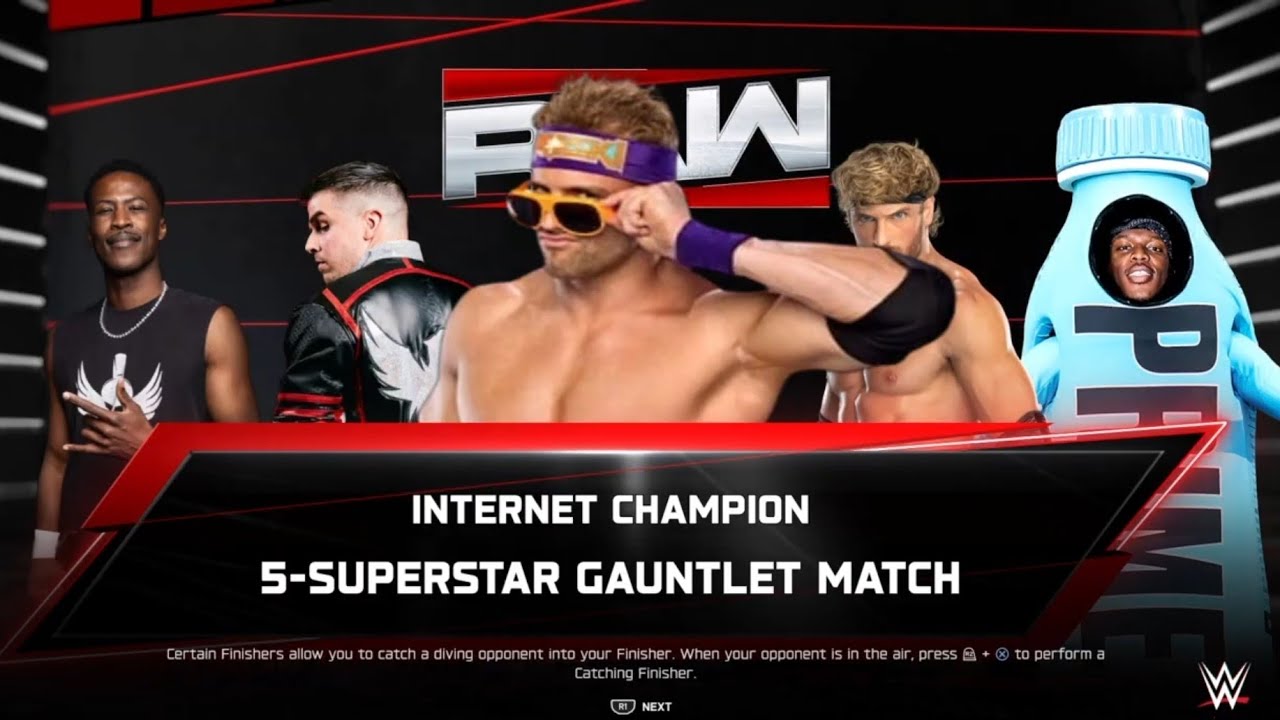 4 Man gauntlet  for the Internet  championship  WWE 2K25