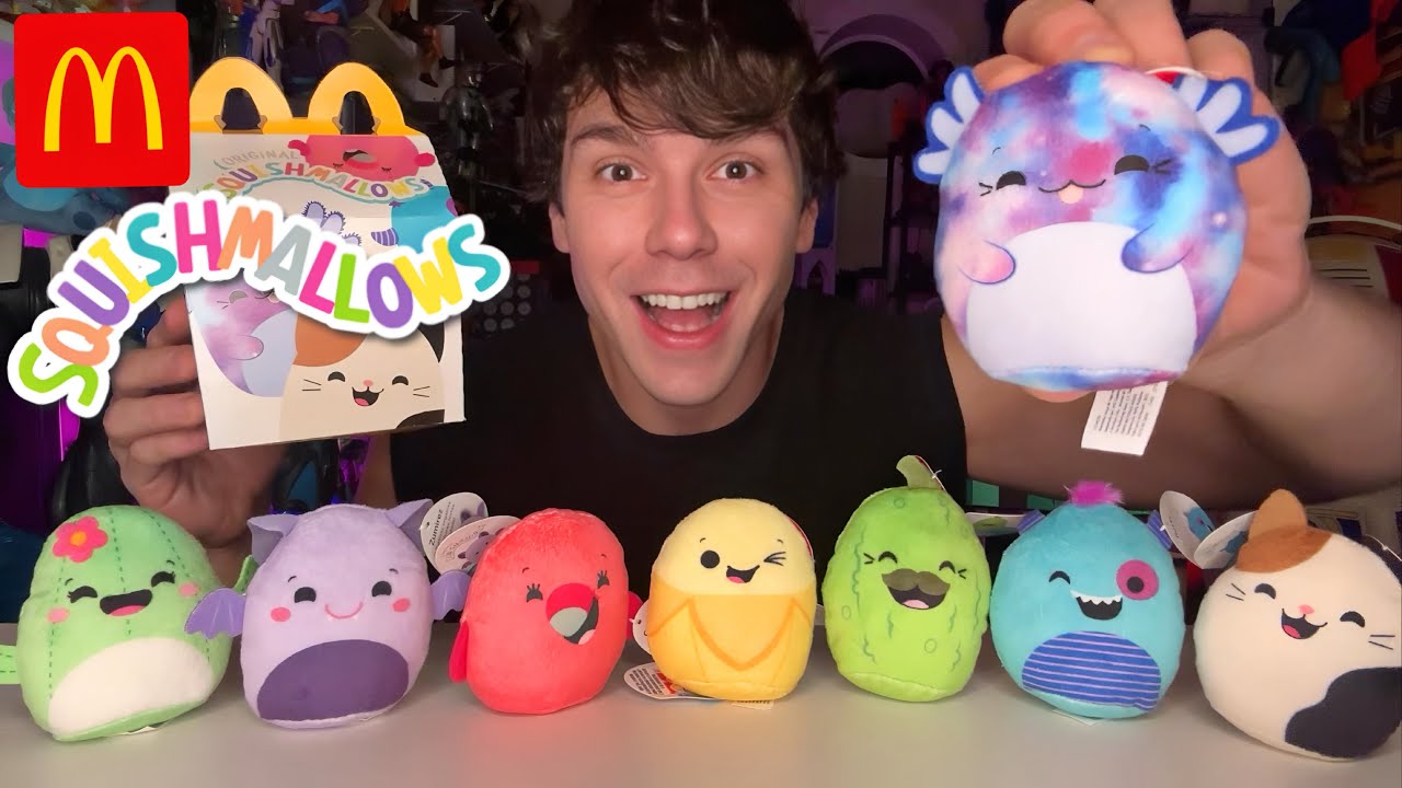SQUISHMALLOWS COLEÇÃO COMPLETA BRINDE DE JUNHO 2025 MC LANCHE FELIZ MC DONALDS PETER TOYS