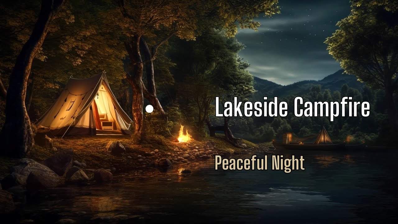 Quiet Night by the Lake 🔥 Campfire & Water Sounds | Calm, Gentle Music