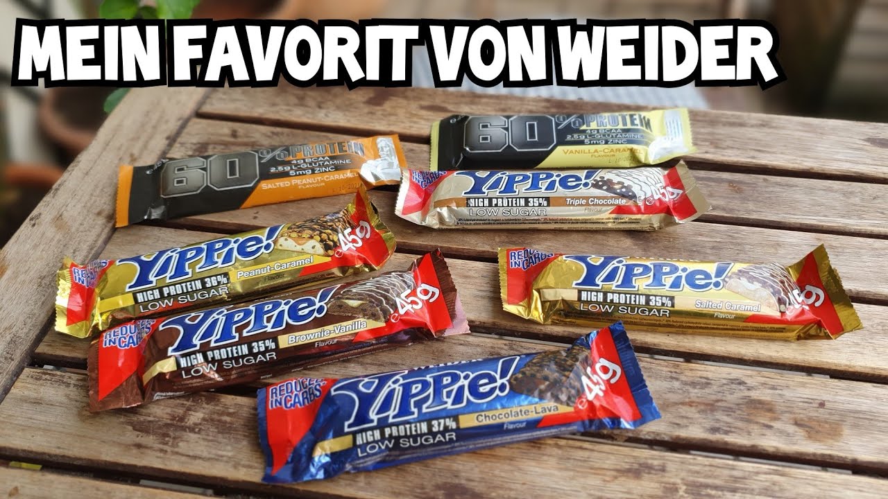 Weider Yippie und 60 % Proteinriegel im Test | Geschmack oder Fitness?
