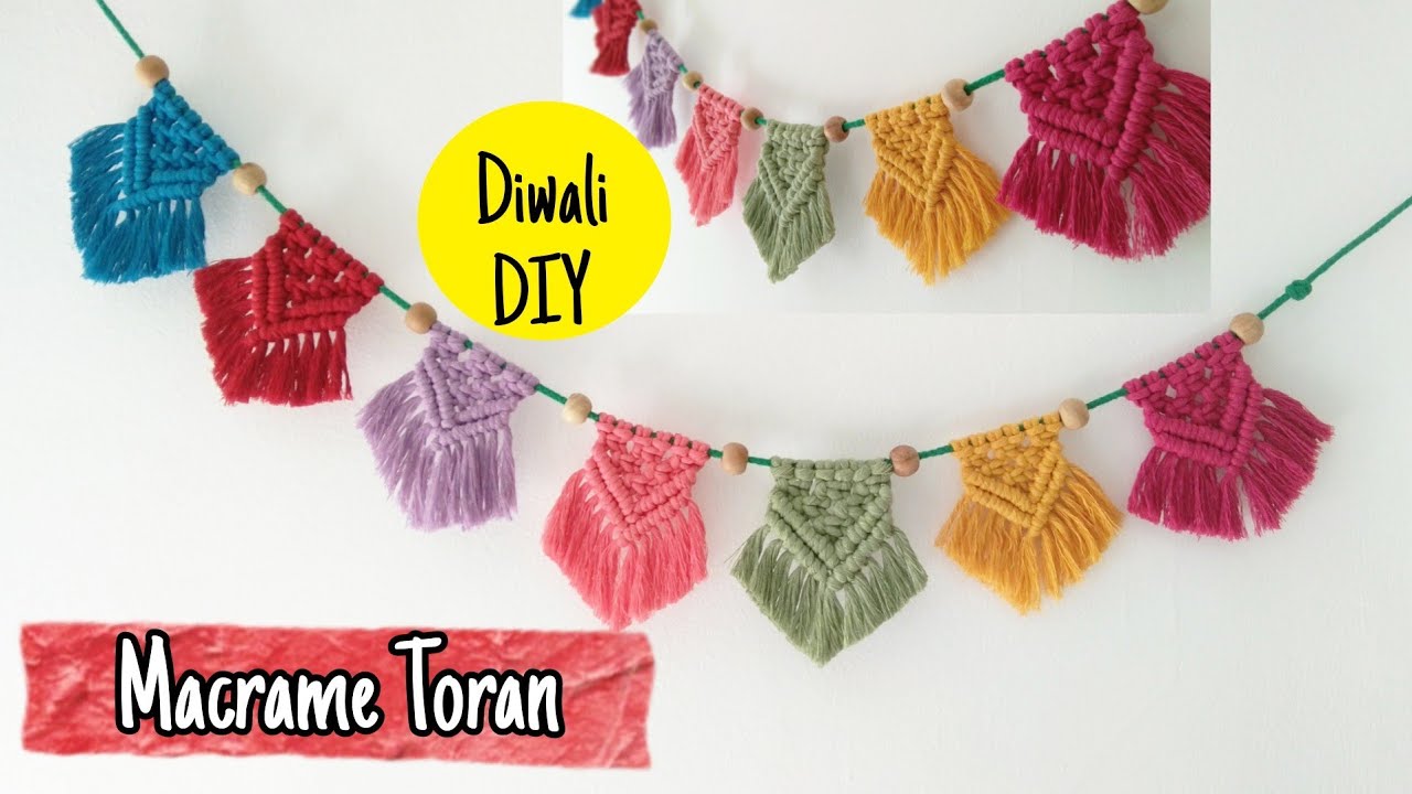 Make This Beautiful Macramé Toran / Door Hanging to Welcome the Diwali / The Craft Pot