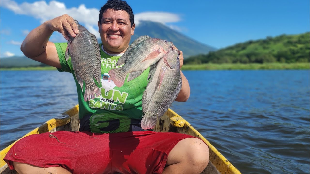 asi es el día a día de un. pescador en EL SALVADOR PESCA EN AGUA DULCE