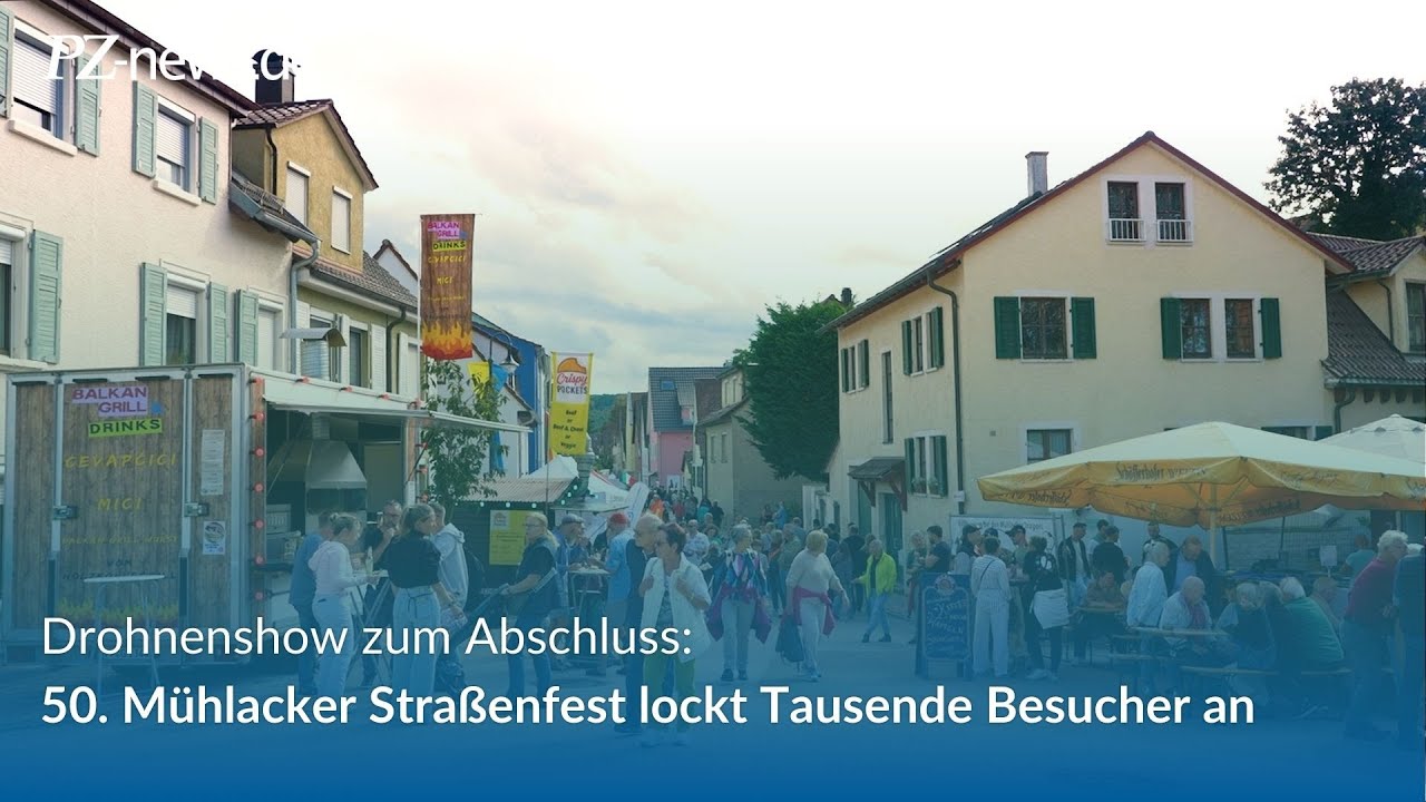 Drohnenshow zum Abschluss - 50. M&uuml;hlacker Stra&szlig;enfest lockt Tausende Besucher an