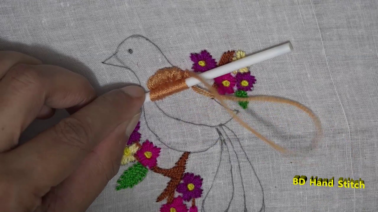 Hand Embroidery / Beautiful Bird Embroidery with Easy Stitches