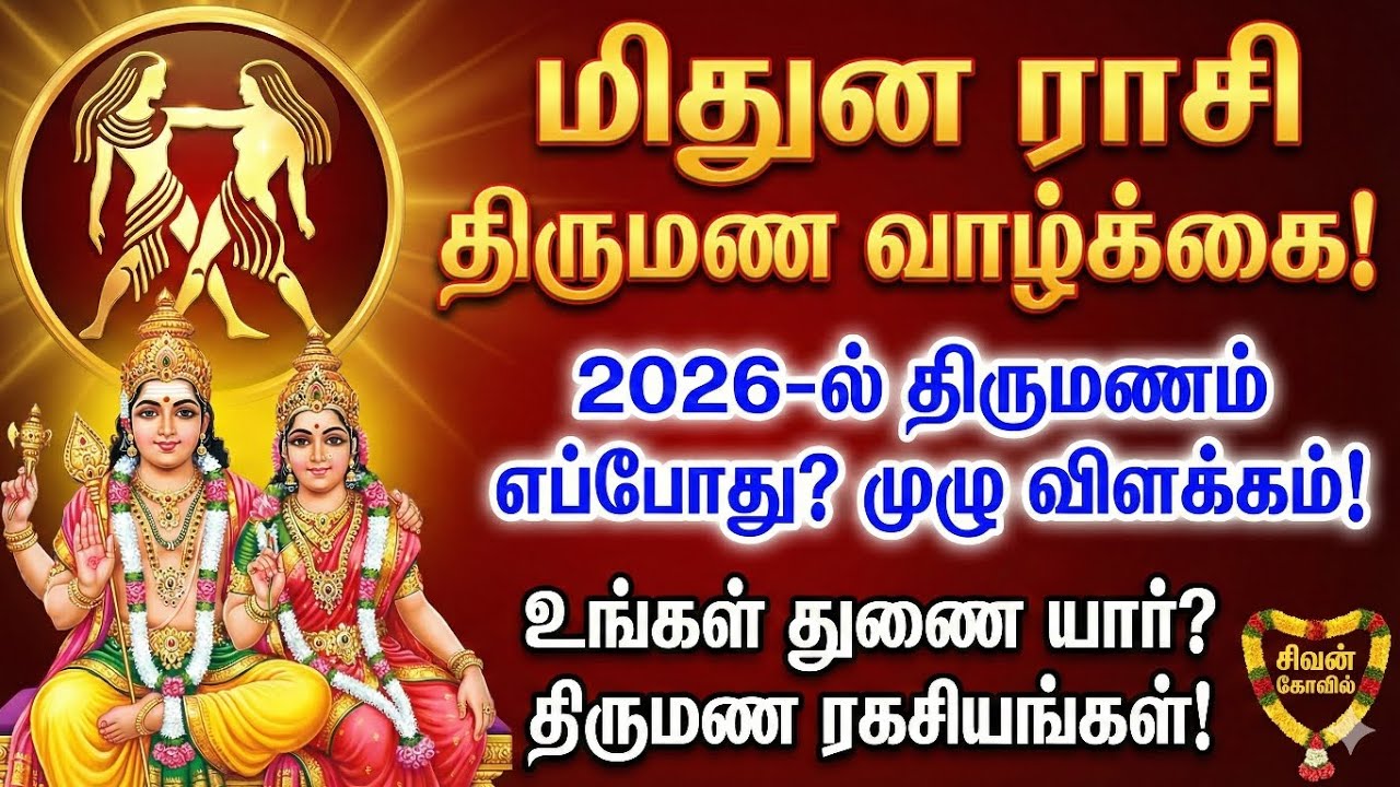 மிதுன ராசி திருமண வாழ்க்கை | 2026ல் திருமணம் எப்போது? முழு விளக்கம் | Mithuna Rasi Palan Tamil