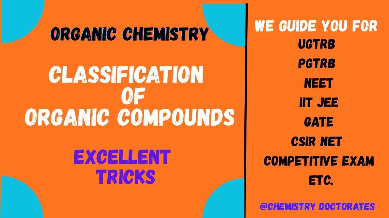 Lec-1 Classification of organic compounds| #organicchemistry, #ugtrb, #pgtrb, #neet #freeclasses 