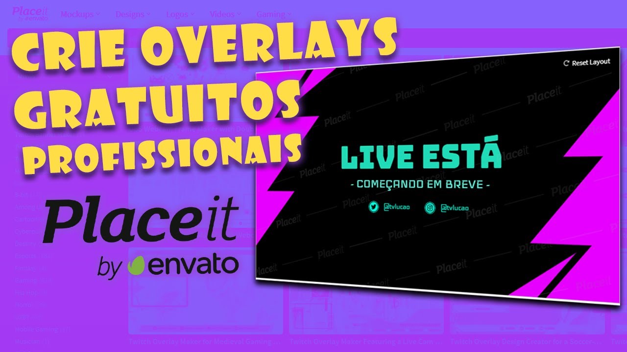 COMO CRIAR OVERLAYS PROFISSIONAIS para sua STREAM! Sem photoshop!