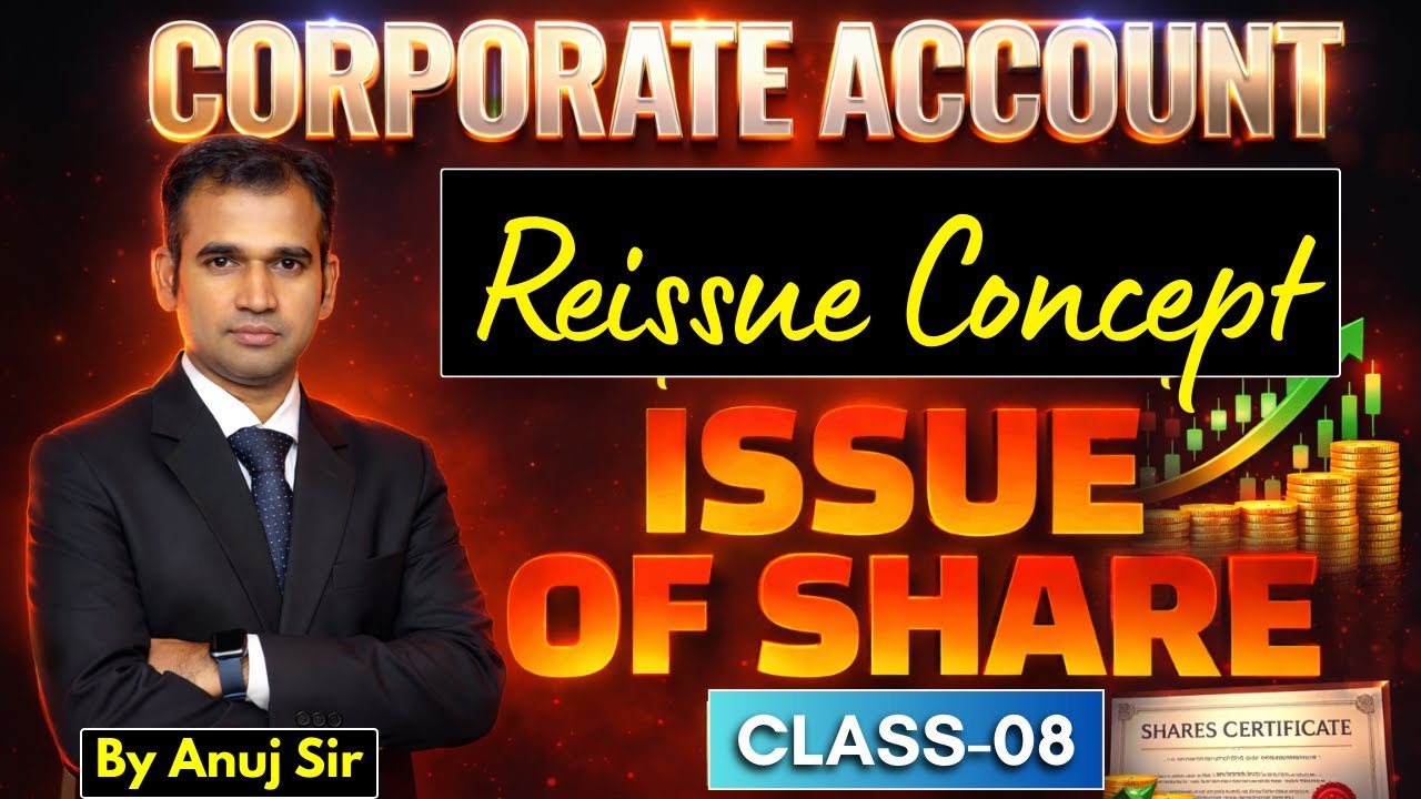 Reissue Concept | Corporate Account || 08 Class || B.com || Sem 2 | By Anuj Sir