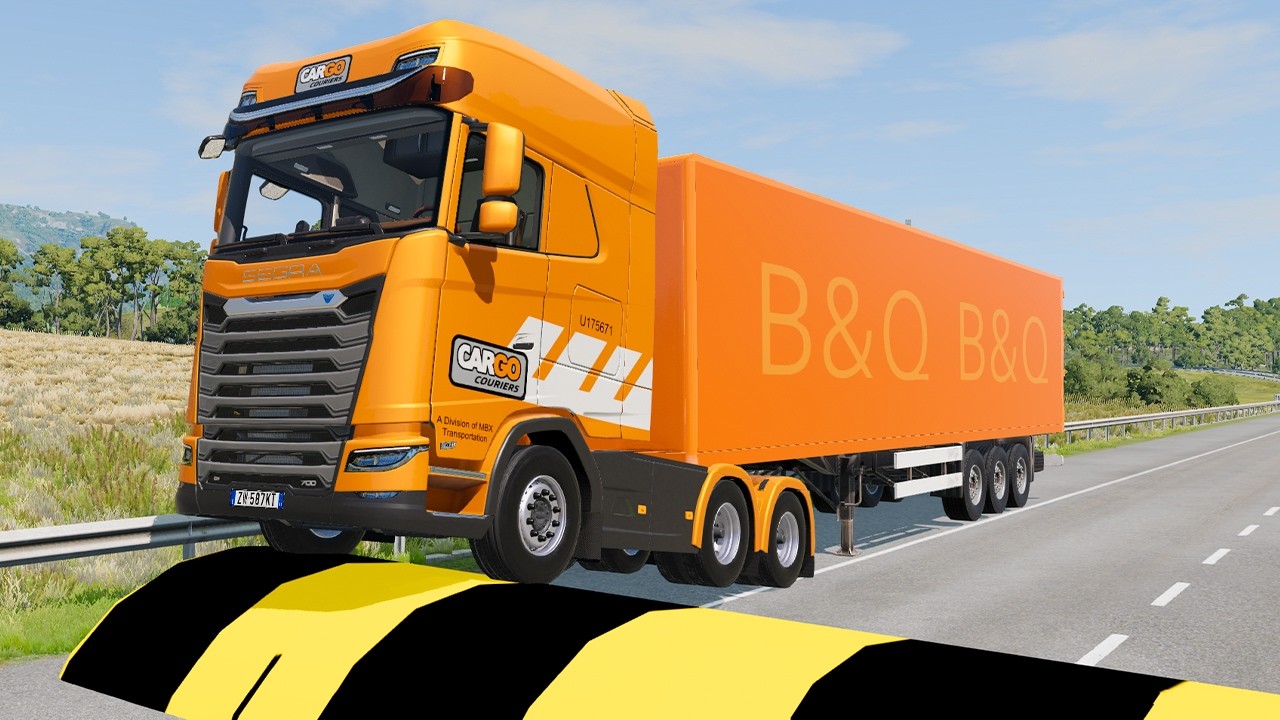 Trucks Cars vs Massive Speed Bumps vs Bulge in BeamNG Drive