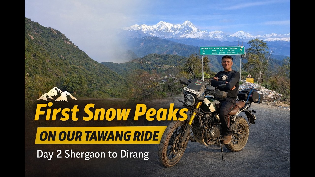 First Snow Peaks on Our Tawang Ride | Day 2 Shergaon to Dirang | Triumph Scrambler 400X