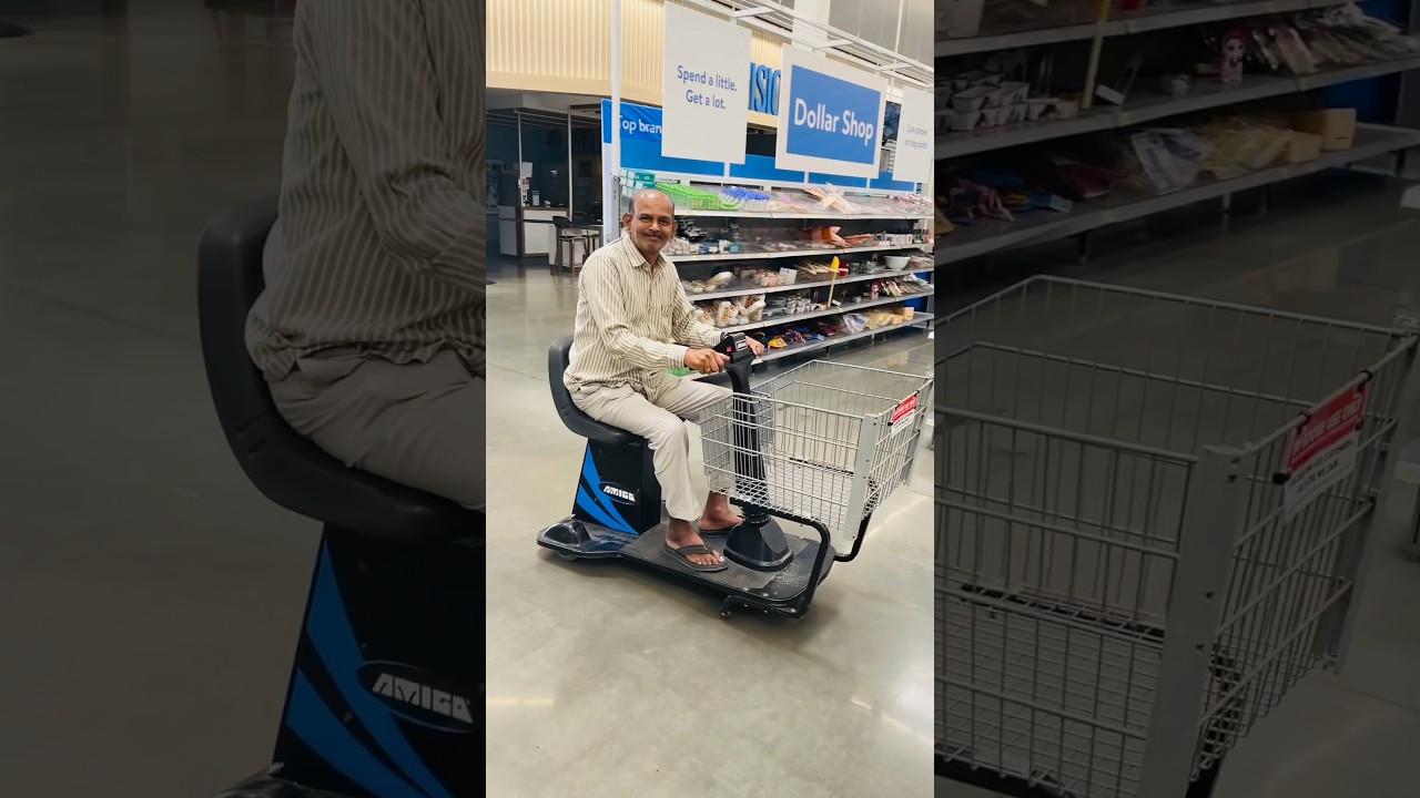 Mamaiah riding electric shopping scooter for the first time inside walmart 😊😀 #novi #michigan
