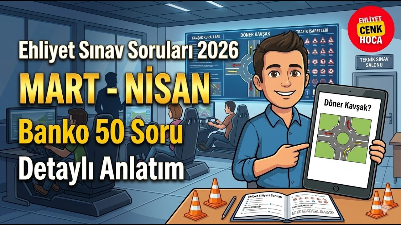 Ehliyet Sınav Soruları 2026 Mart - Nisan &Ccedil;ıkmış Sorular