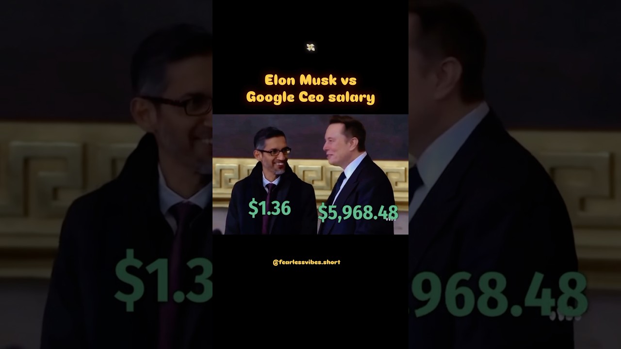 Elon Musk vs Google CEO Salary in Real Time 💰🤯 #shorts #ytshorts #motivation #mindset #shortsfeed