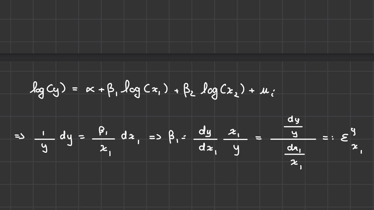 Interpr&eacute;tation des param&egrave;tres dans le mod&egrave;le log-log