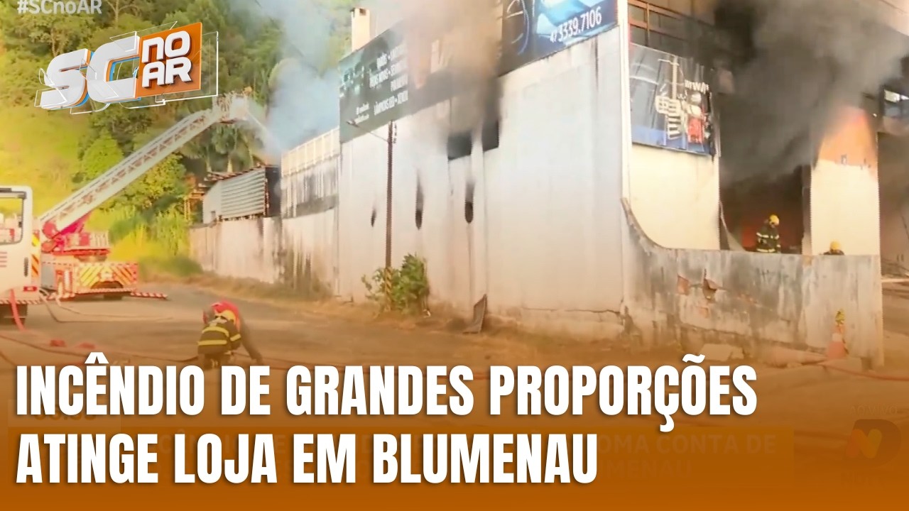 Incêndio atinge loja de acessórios automotivos em Blumenau