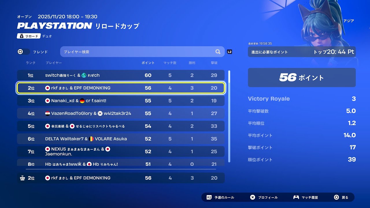 PSCUP準決勝2位🥈 リロードの勝ち方