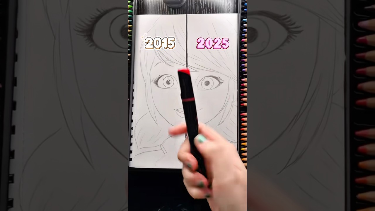 Dessiner Marinette 2015 VS 2025 🥰 #miraculous #dessin #artchallenge