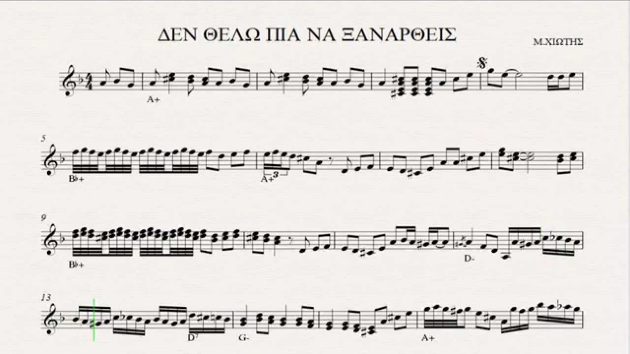 ΔΕΝ ΘΕΛΩ ΠΙΑ ΝΑ ΞΑΝΑΡΘΕΙΣ - ΠΑΡΤΙΤΟΥΡΑ Μ. ΧΙΩΤΗΣ