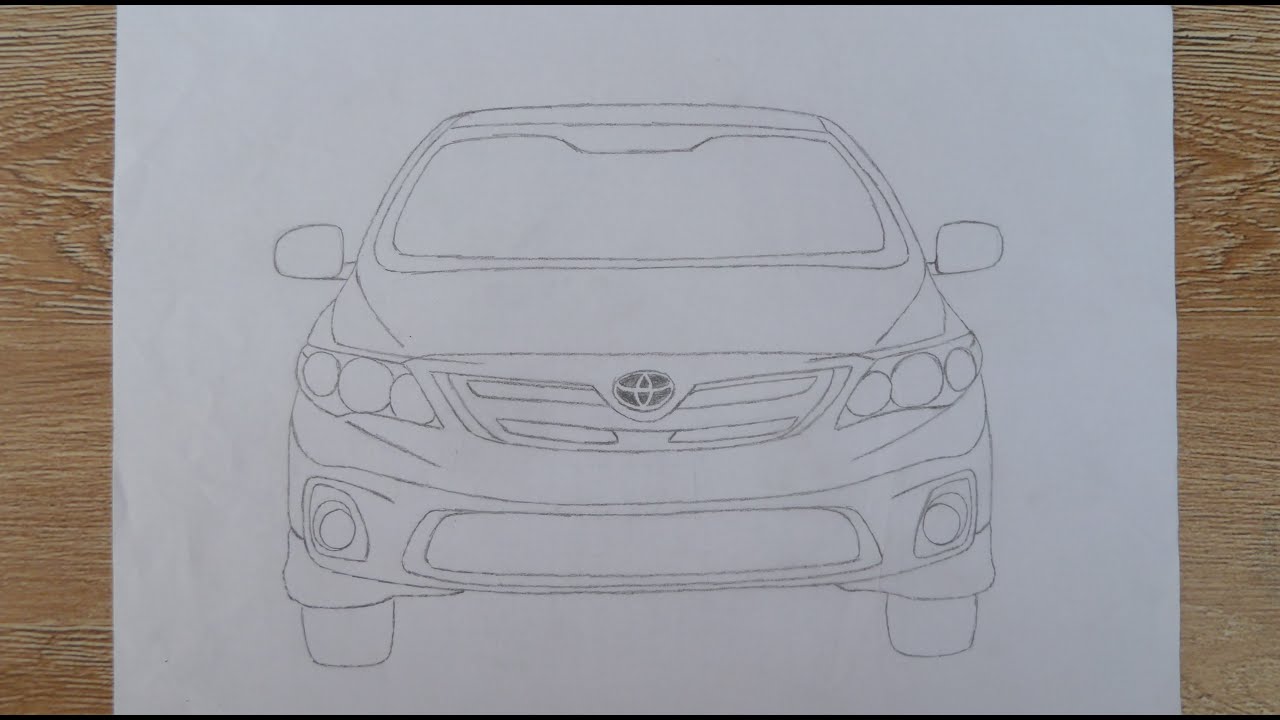 How to draw a front of toyota corolla GLI 2014