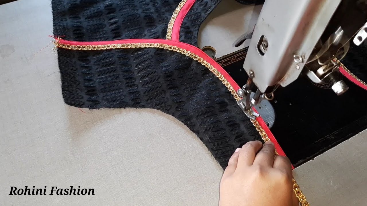 Very simple and easy designer blouse back neck design|cutting and stitching back neck