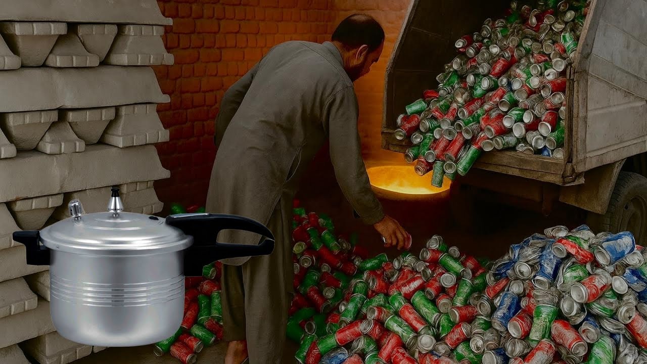 Aluminium Canes Recycling to Incredible Creation of Pressure Cooker // How they Do It?