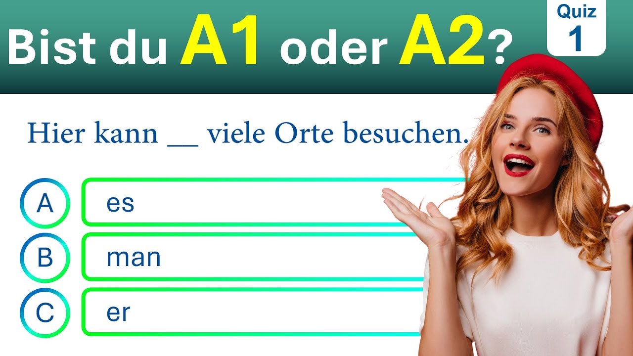 „Bist du A1 oder schon A2? | Test 1 | Mach das große Deutsch-Quiz!“