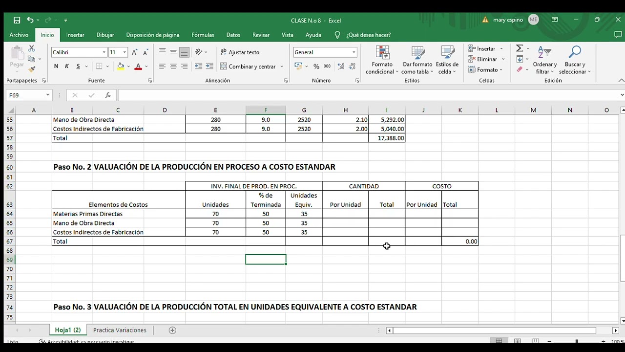 CLASE VARIACIONES DEL COSTO ESTÁNDAR