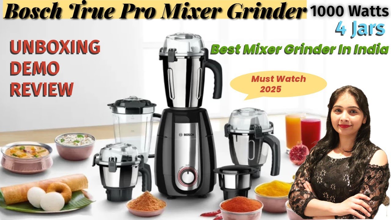 Bosch Truemixx Pro Mixer Grinder 4 jars | Bosch True Mixer Grinder Review |Bosch Mixer Grinder 1000W