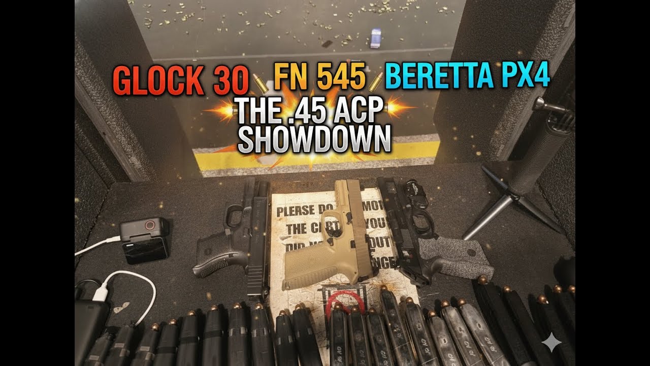 Противостояние пистолетов калибра .45 ACP! Glock 30 против FN 545 против Beretta PX4 — какой лучше?