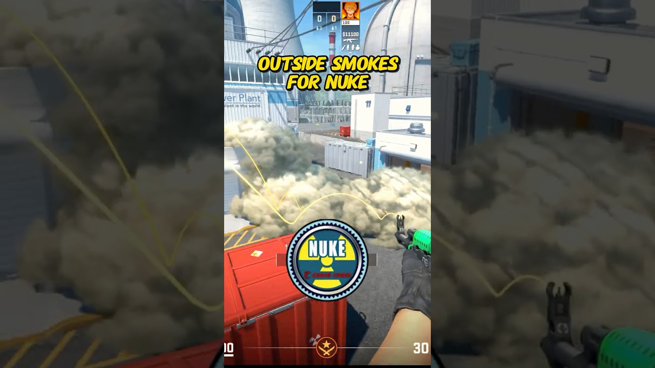 All 3 smokes for outside on nuke! #cs2 #counterstrike