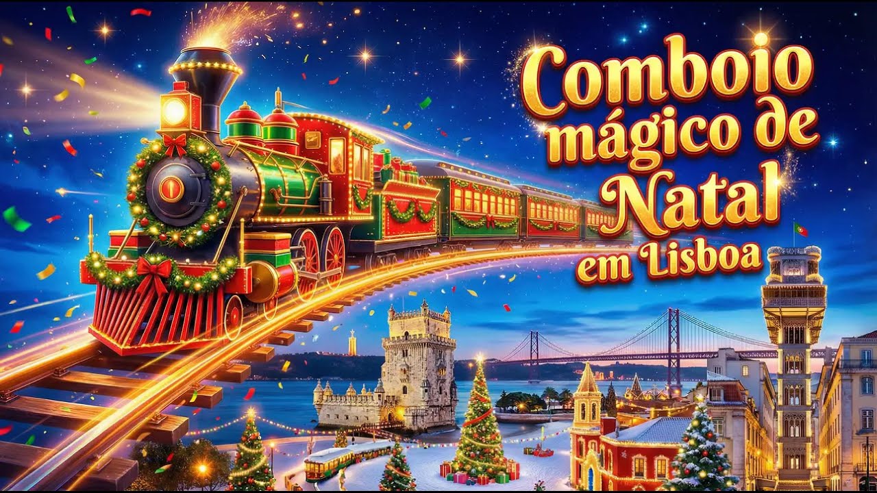 Comboio mágico de Natal em Lisboa