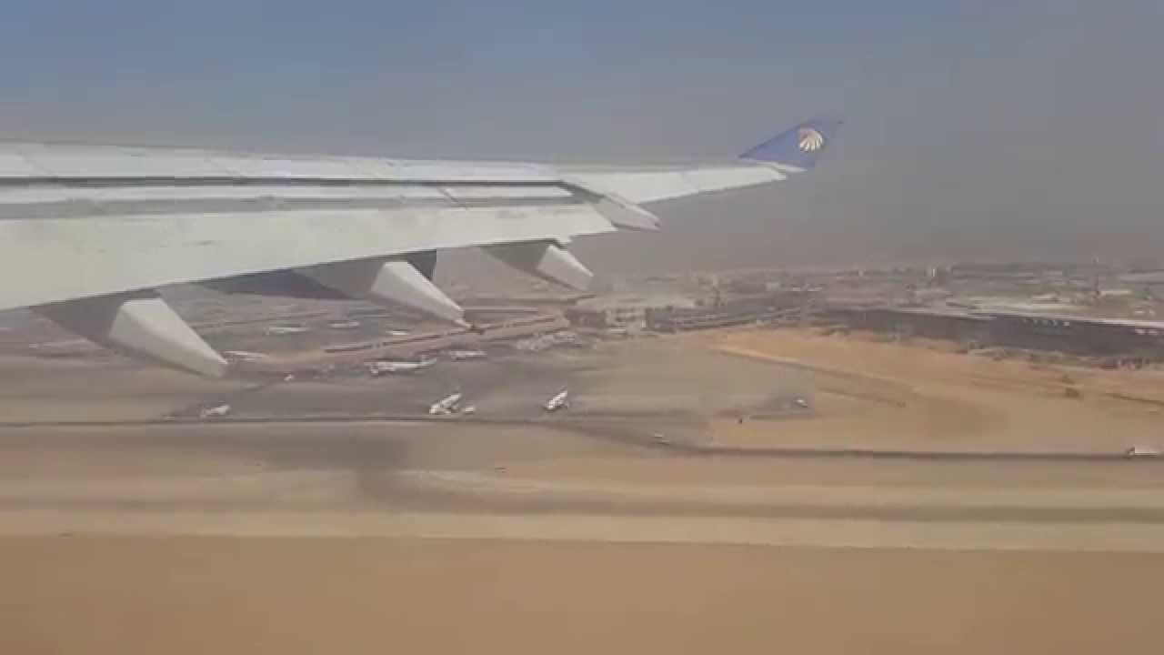 Egyptair A340-200 Takeoff from Cairo - Window View