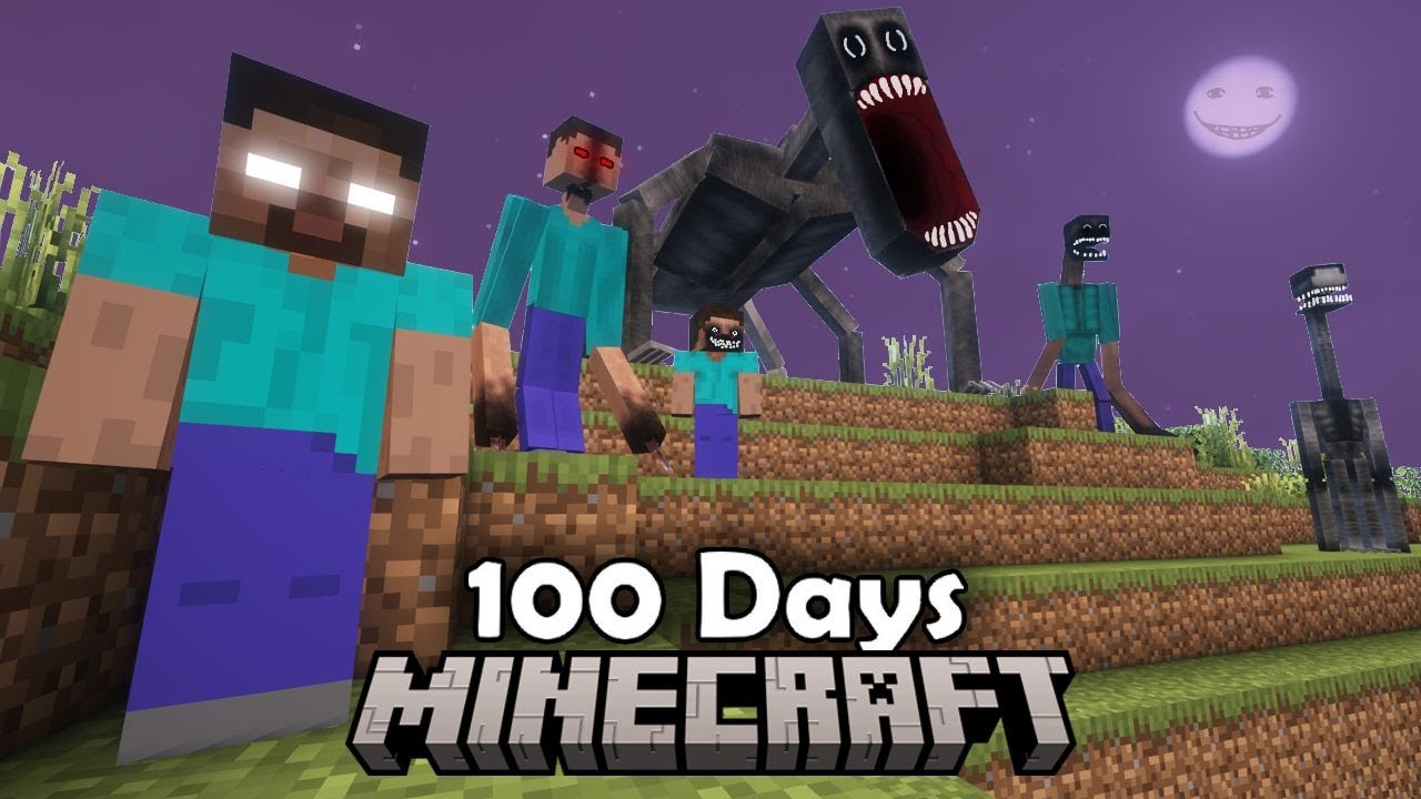 I Survived 100 Days with HEROBRINE and His Friends
