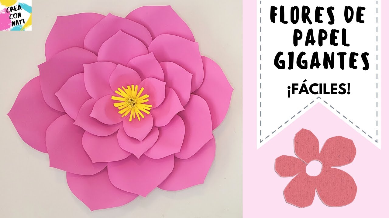 FLORES GIGANTES DE PAPEL CARTULINA - Súper fáciles