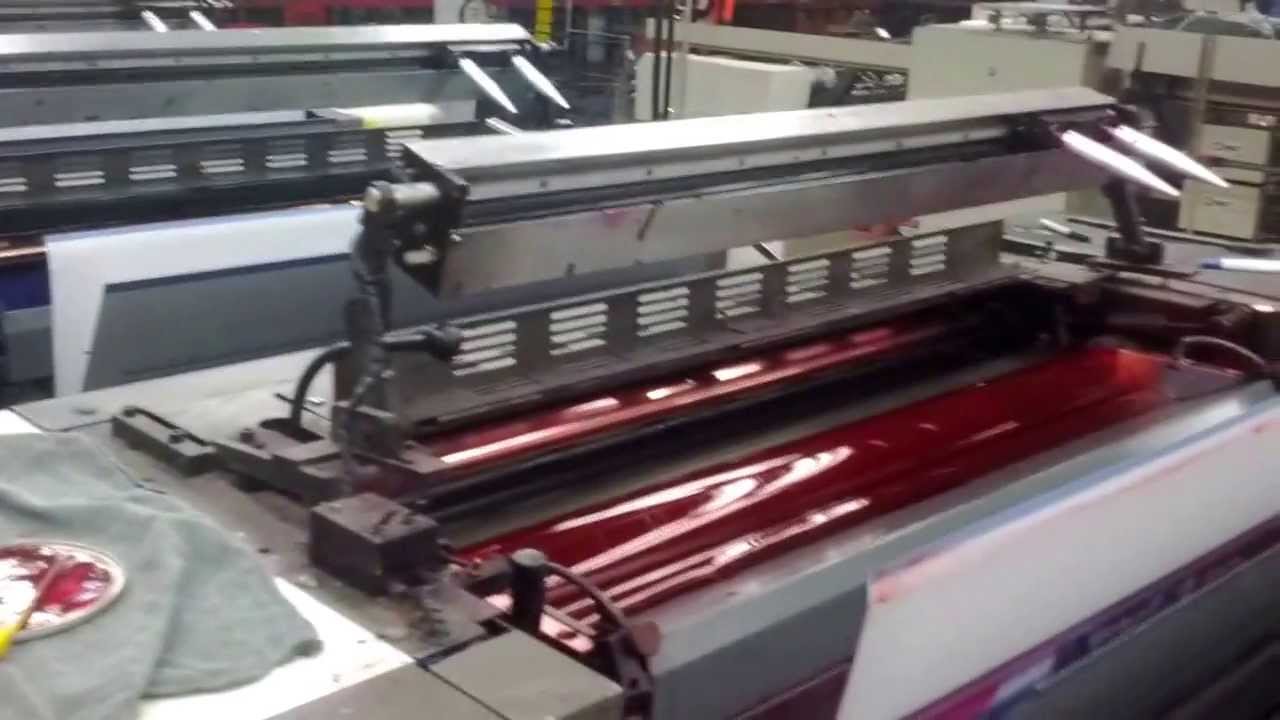 Demonstration of Simulchange on 2007Mitsubishi Model D3000LX6, 6-Color 40 Inch Offset Press