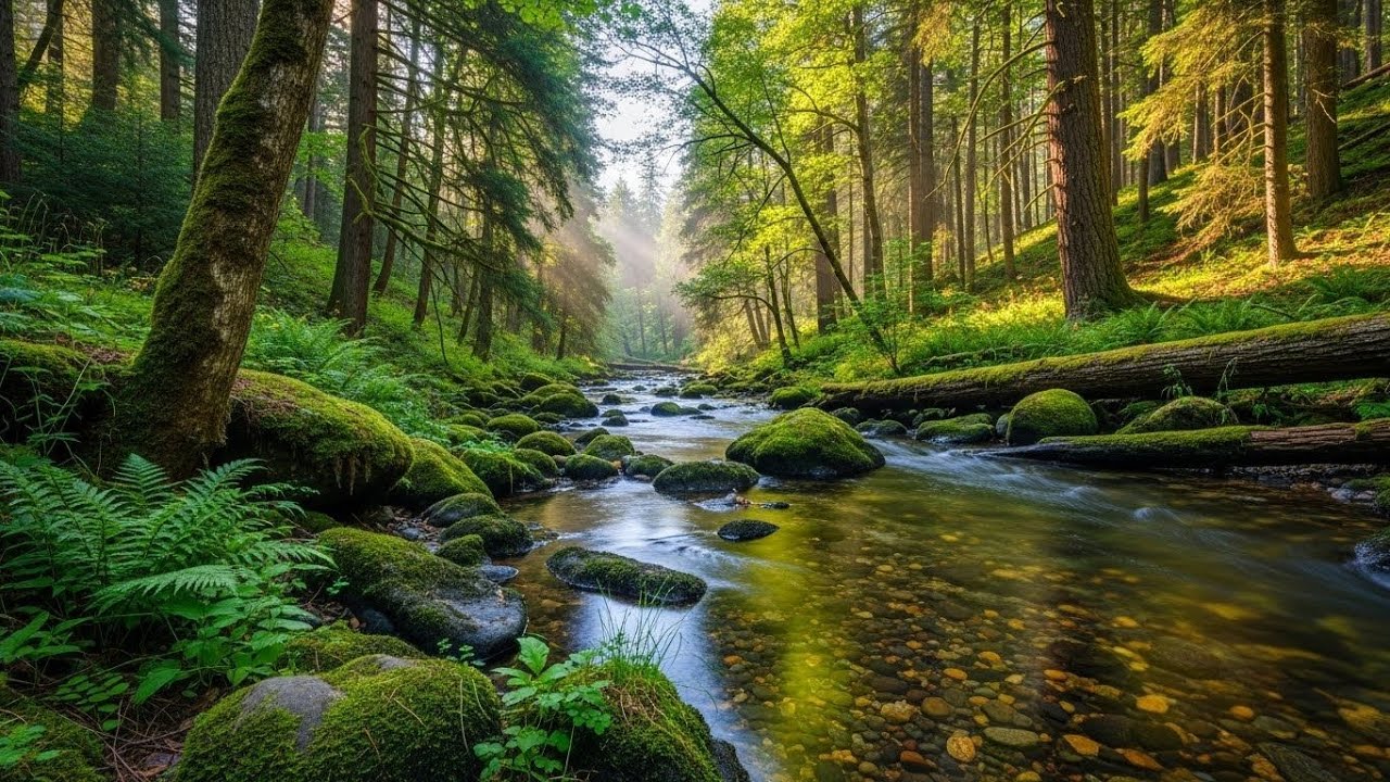 River Flow Through Forest 🌲🌊 Peaceful Soundscape for Sleep and Inner Peace #2172