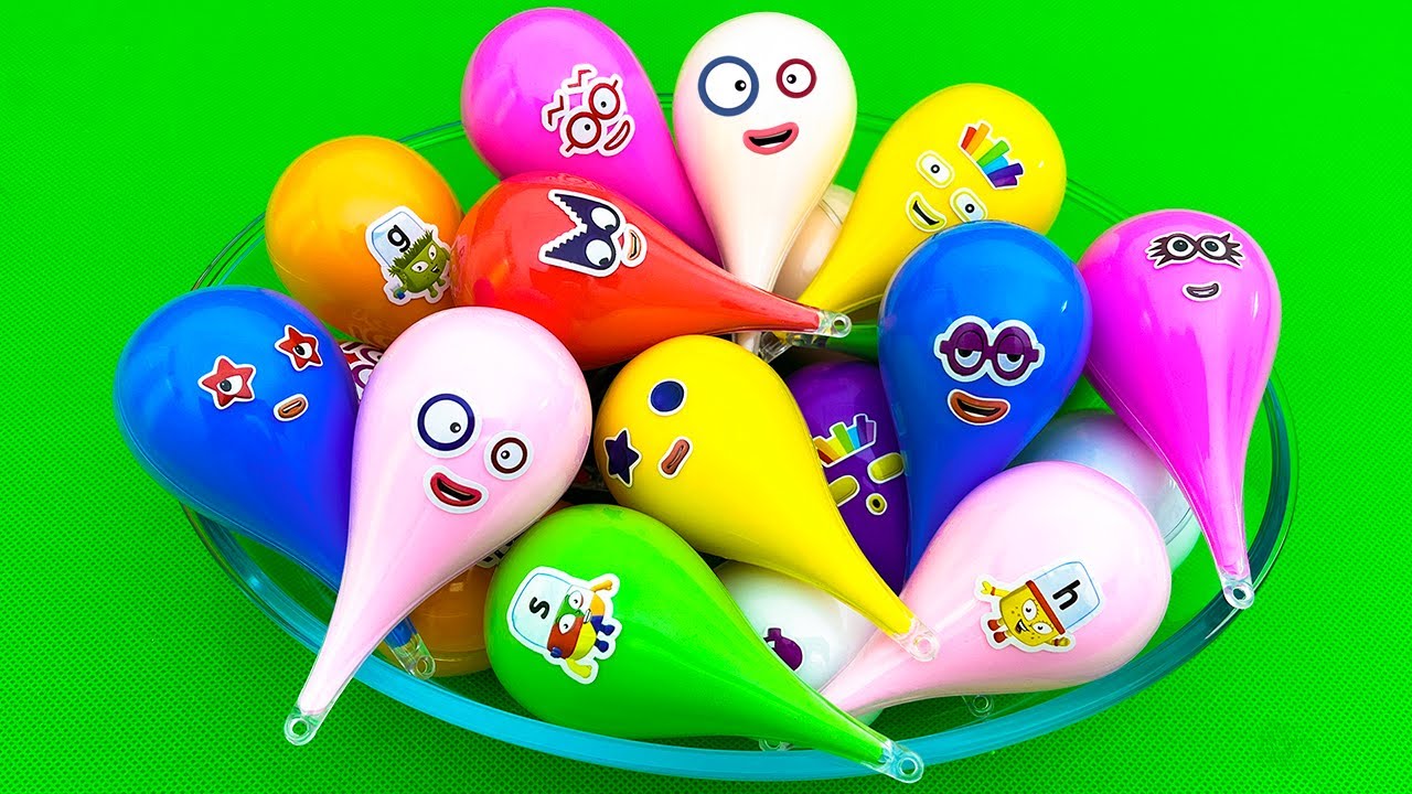 Looking Numberblocks, Alphablocks In Colorful Fruit Boxes With Slime Colorful