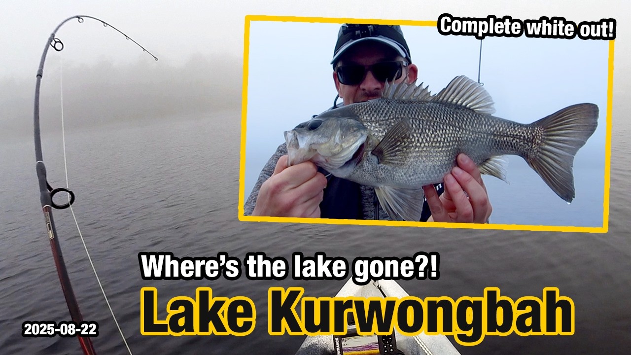 Lake Kurwongbah has disappeared?! Kayak fishing for bass in the fog