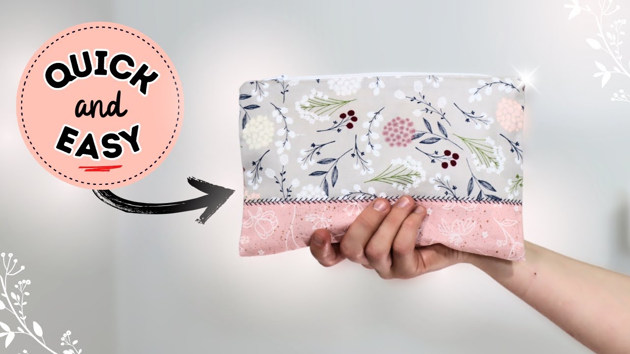 HOW TO sew a SUPER EASY zipper pouch? Step-by-step tutorial