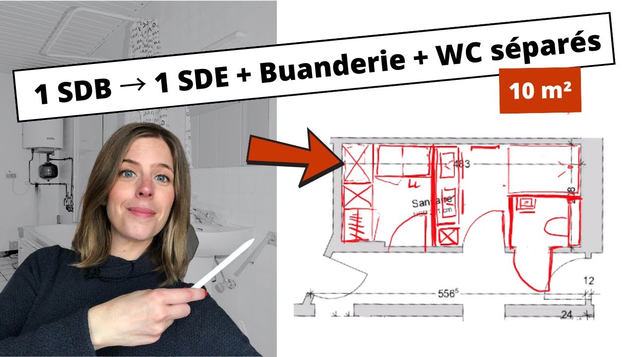 Comment j'ai transformé une salle de bain de 10 m2 en salle d'eau + buanderie + WC séparés