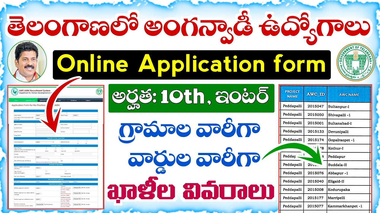 TG Anganwadi Jobs Online Application Form 2026 | District-wise Vacancy Details