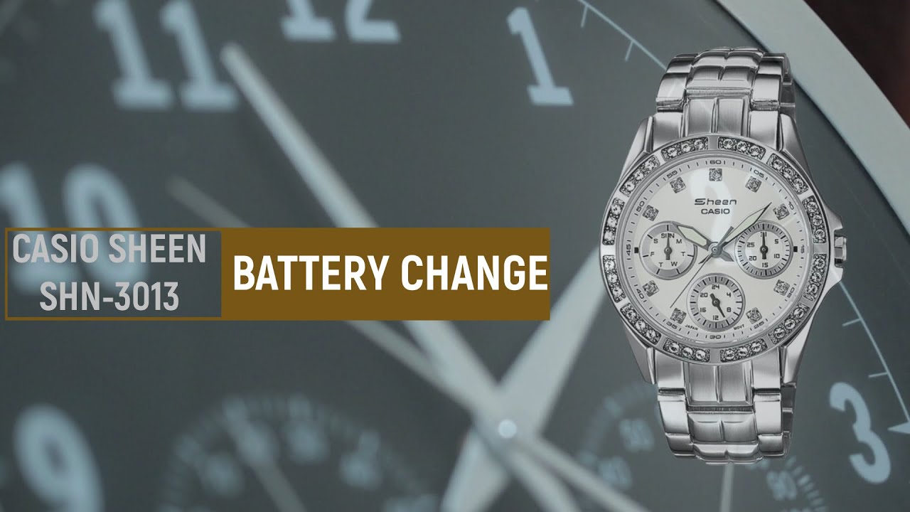 How to change the battery of a Casio Sheen SHN-3013D-7AER analog watch