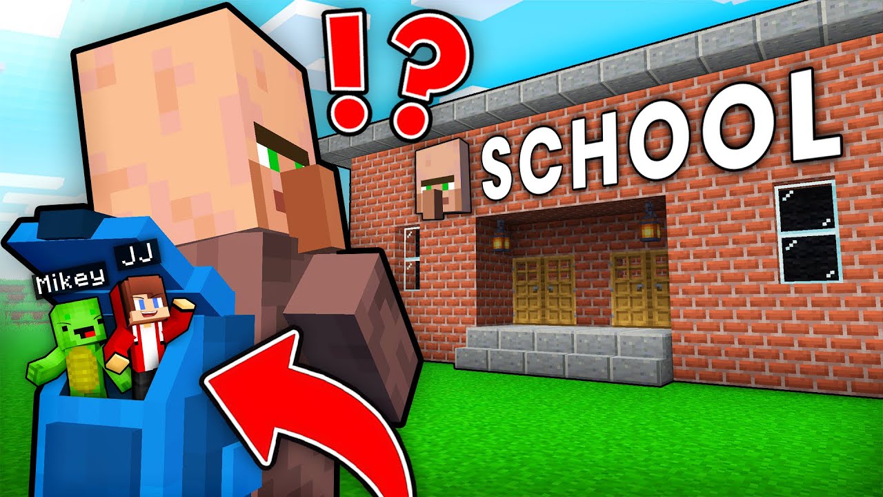 Mikey and JJ Use TINY MOD to Get into VILLAGER School in Minecraft ! - Maizen