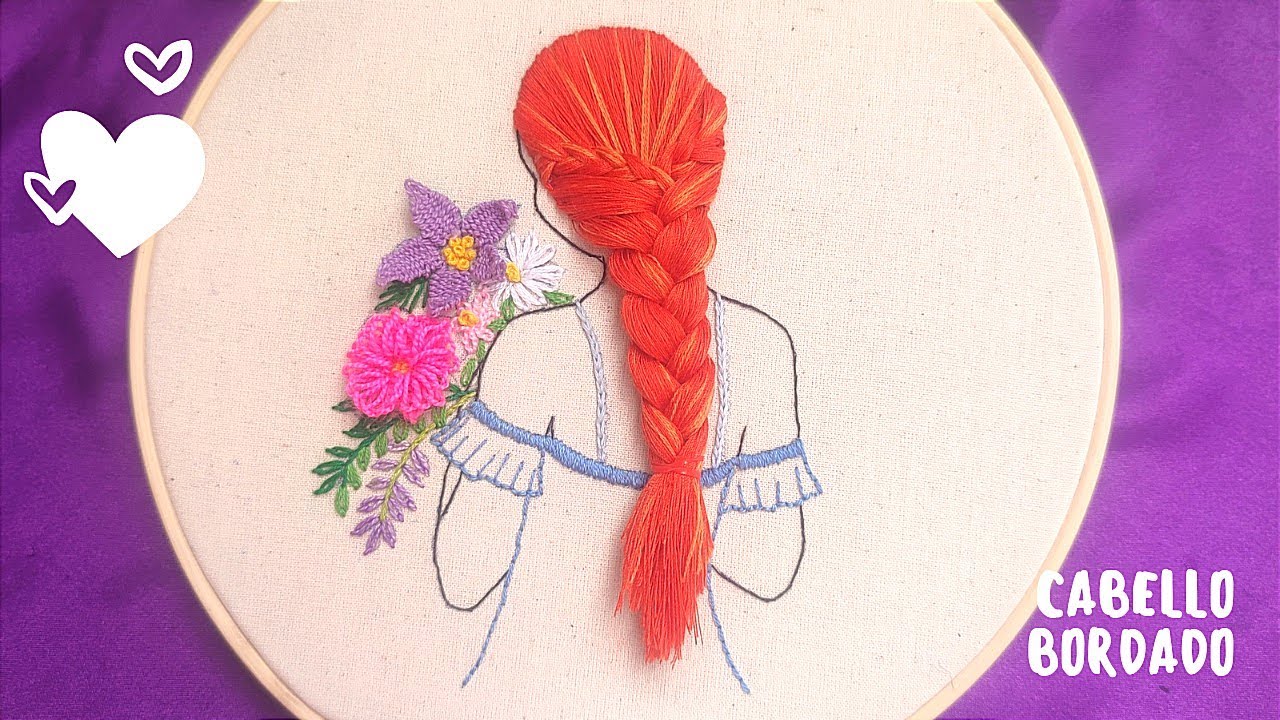 Cómo bordar cabello de una muñeca/ Bordado a mano.