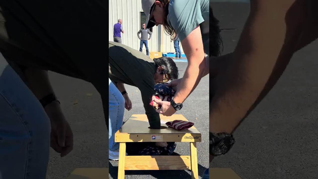 #Cornhole Game 2 during morning break 03/02/26