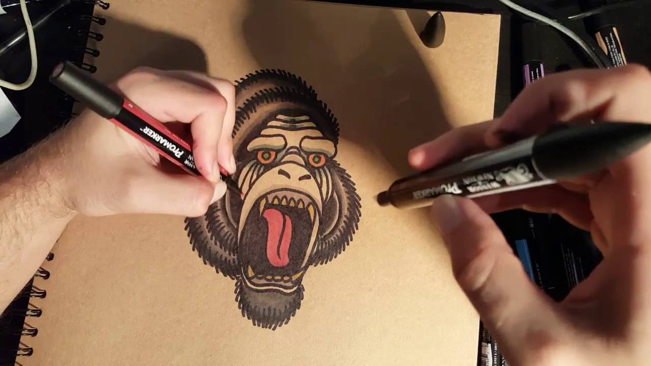 How to Draw an Old School Gorilla by thebrokenpuppet