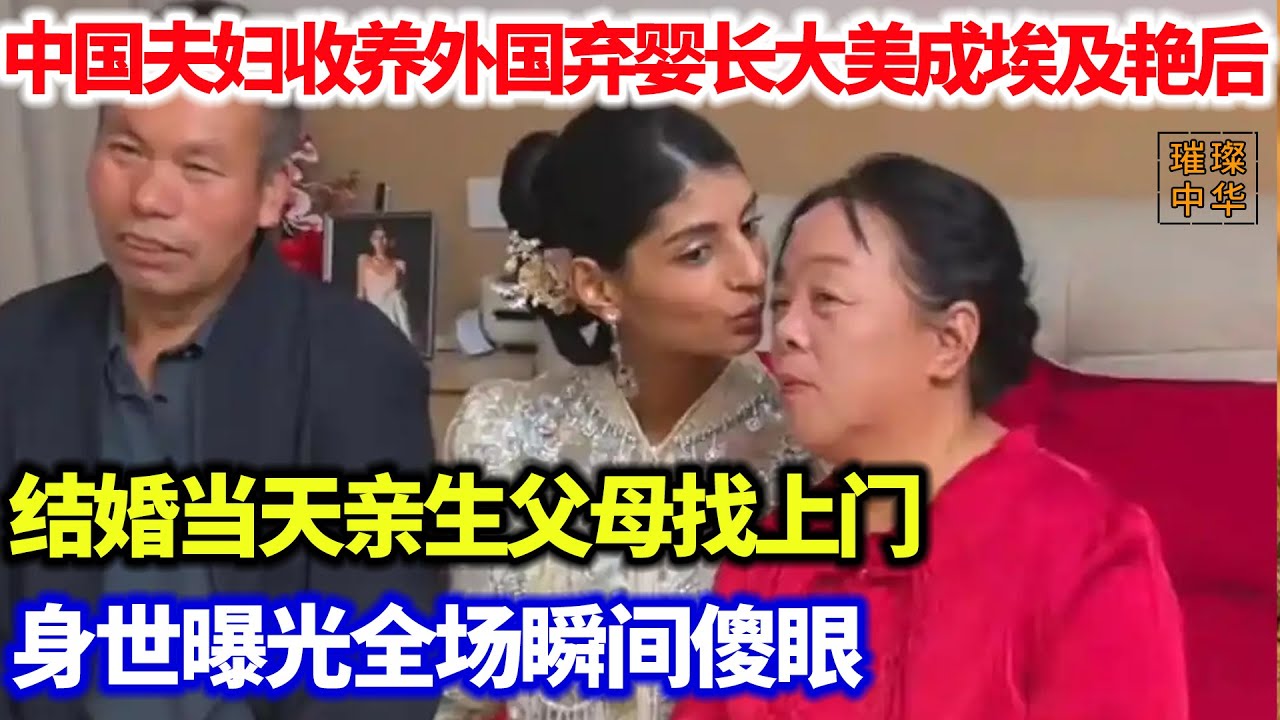 中国夫妇收养外国弃婴，长大后美成埃及艳后。结婚当天亲生父母找上门，身世曝光全场瞬间傻眼#奇闻异事 #收养