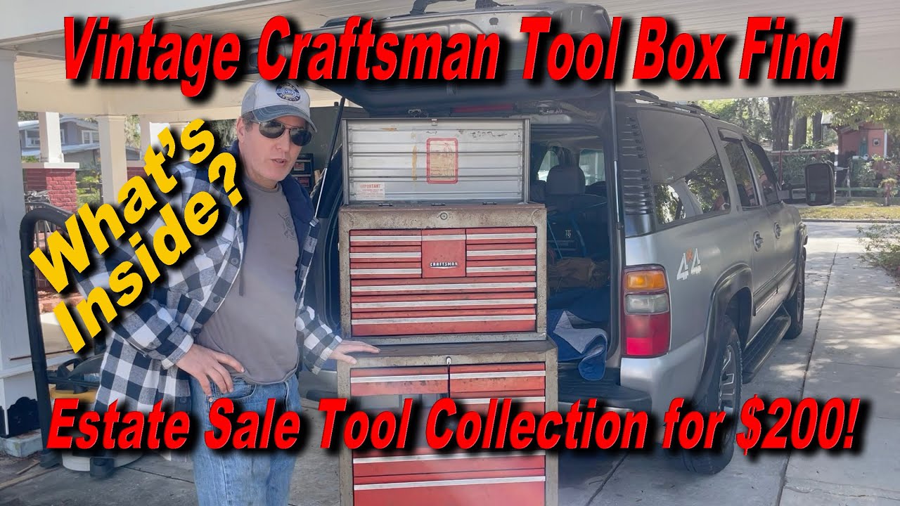 Vintage Craftsman Estate Sale Tool Box with Tools