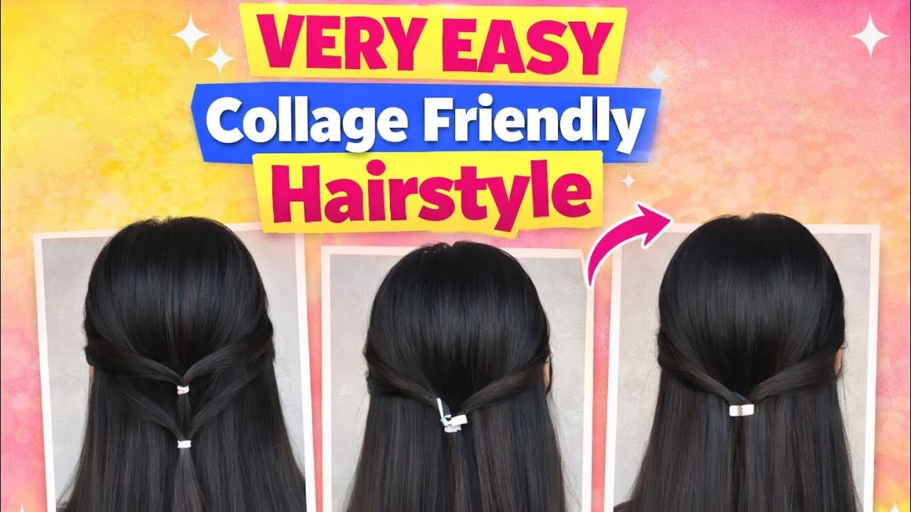 Very Easy Collage Friendly Hairstyle For beginners❤️ || Step By Step Hair Tutorial || Must Watch..✨